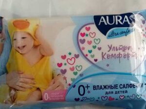 Салфетка влажная AURA для детей 15 шт/упак