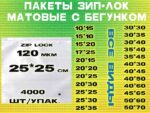 Зип пакеты матовые с бегунком 25*25см